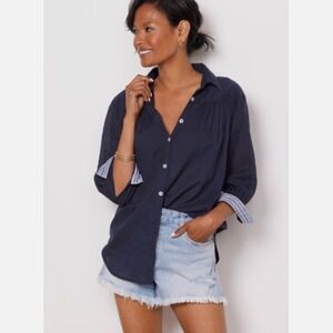 Michael Stars Robyn Button Up Top in Navy - XS